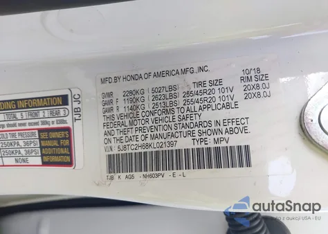 2019 Acura Rdx A-Spec Package z USA, uszkodzony, nr VIN 5J8TC2H68KL021397